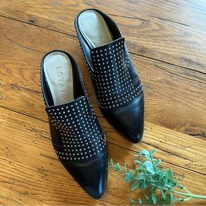 1.State Lon Black Studded Leather Mules Size 7.5